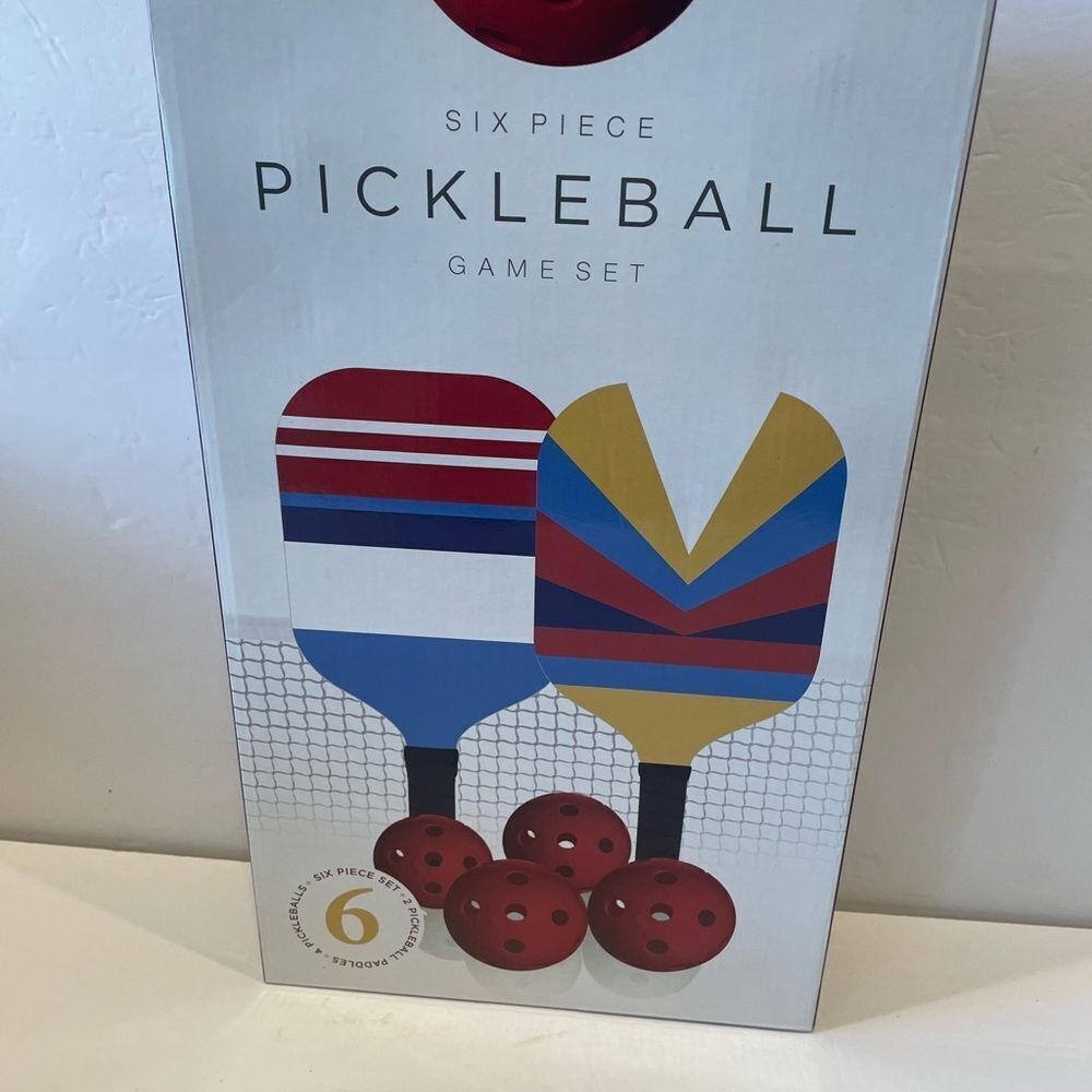 Pickleball Game Set with Red and Blue Paddles